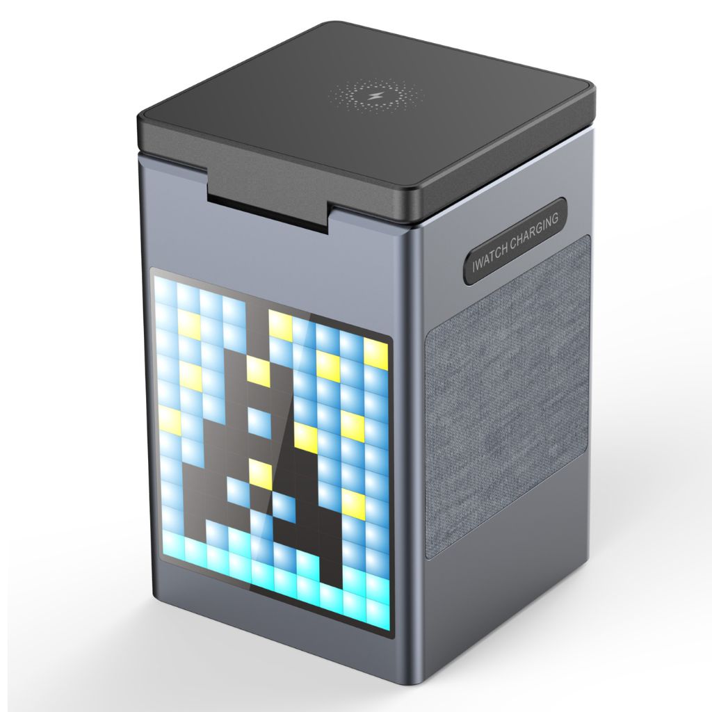 Frendorf | 3 in 1 Magnetischer Ladegerät mit Wecker & Bluetooth-Lautsprecher für Apple