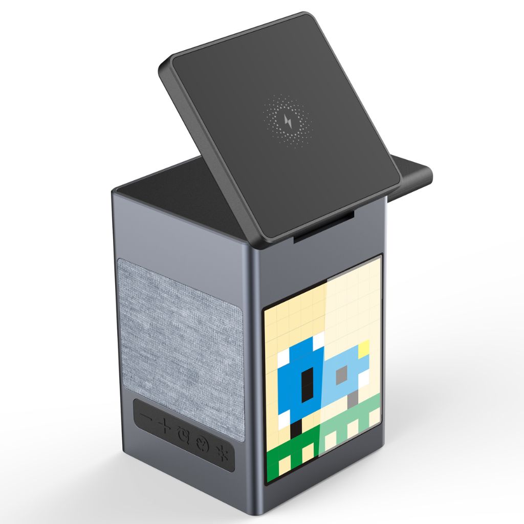 Frendorf | 3 in 1 Magnetisches Ladegerät mit Wecker & Bluetooth Lautsprecher für Apple