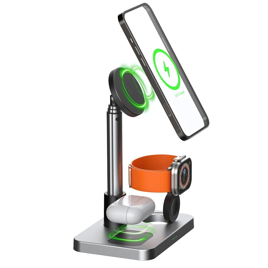 Frendorf | 3 in 1 Magnetisches Ladegerät mit teleskopischer Reichweite für Apple