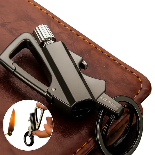 Frendorf | 3-in-1 Outdoor winddichter Feuerzeug mit Flaschenöffner für Camping