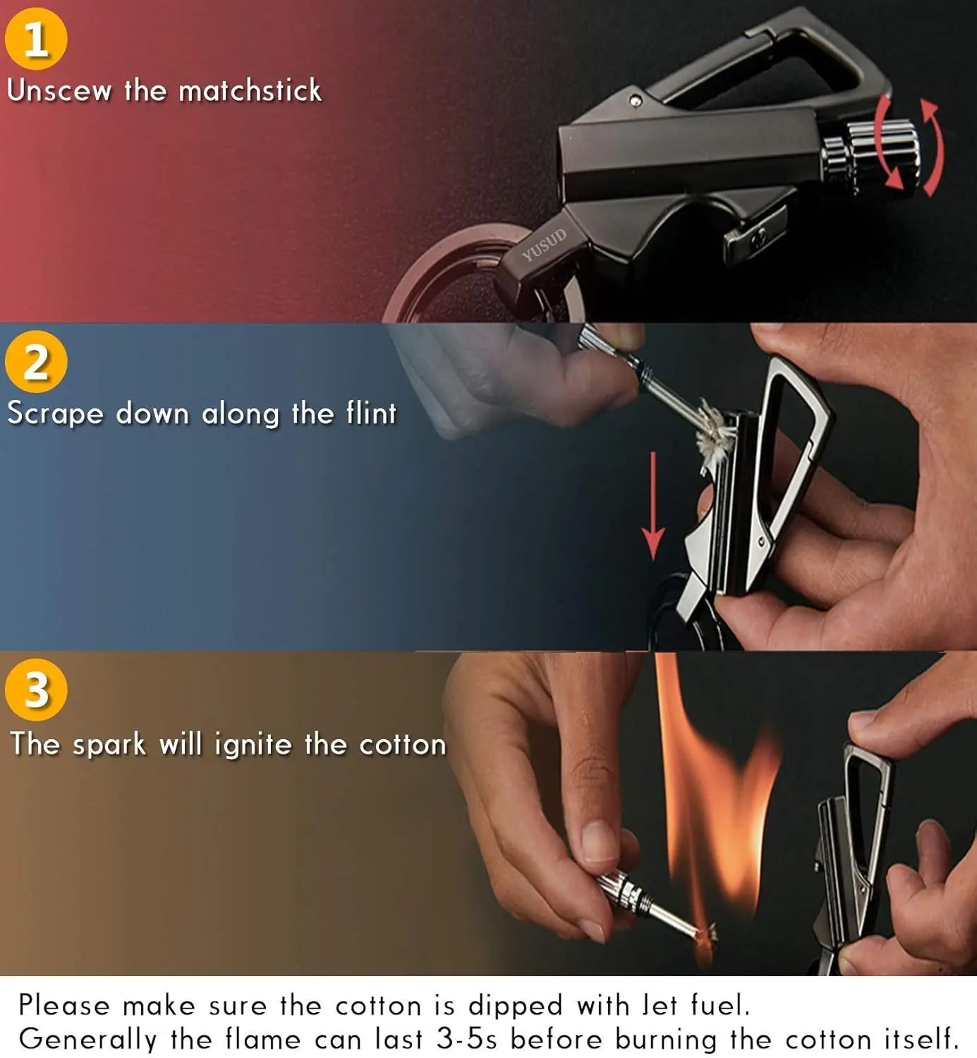 Frendorf | 3-in-1 Outdoor winddichter Feuerzeug mit Flaschenöffner für Camping