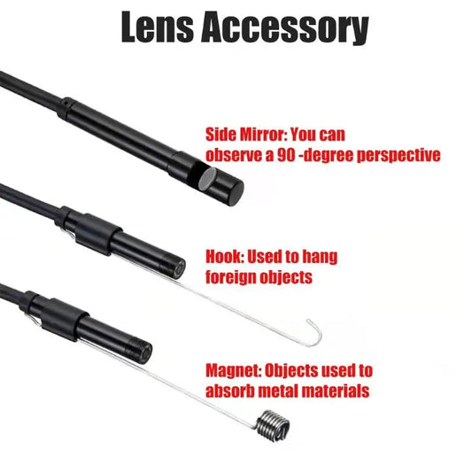 Frendorf | 3-in-1 USB Endoskopkamera – Wasserdicht, Flexibel mit 6 Led-Leuchten