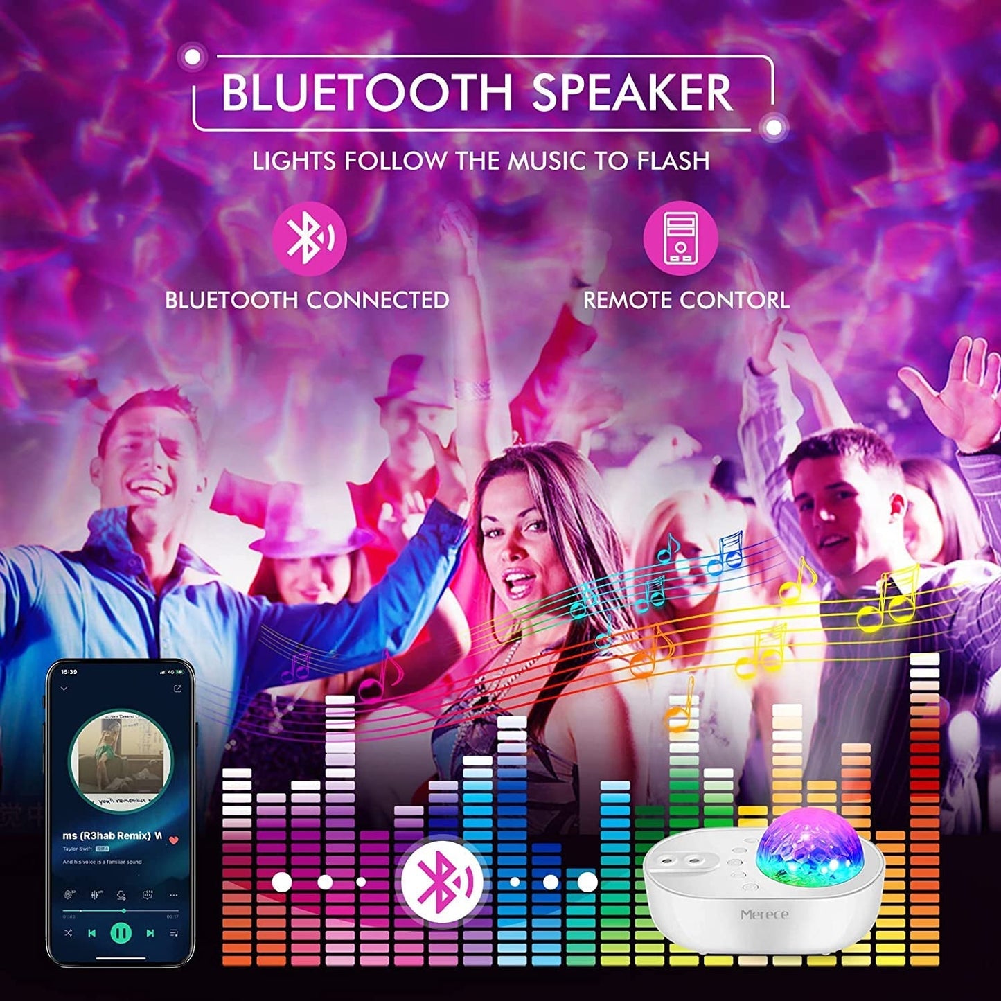 Frendorf | 3-in-1 Galaxy Nachtlicht Projektor mit Fernbedienung