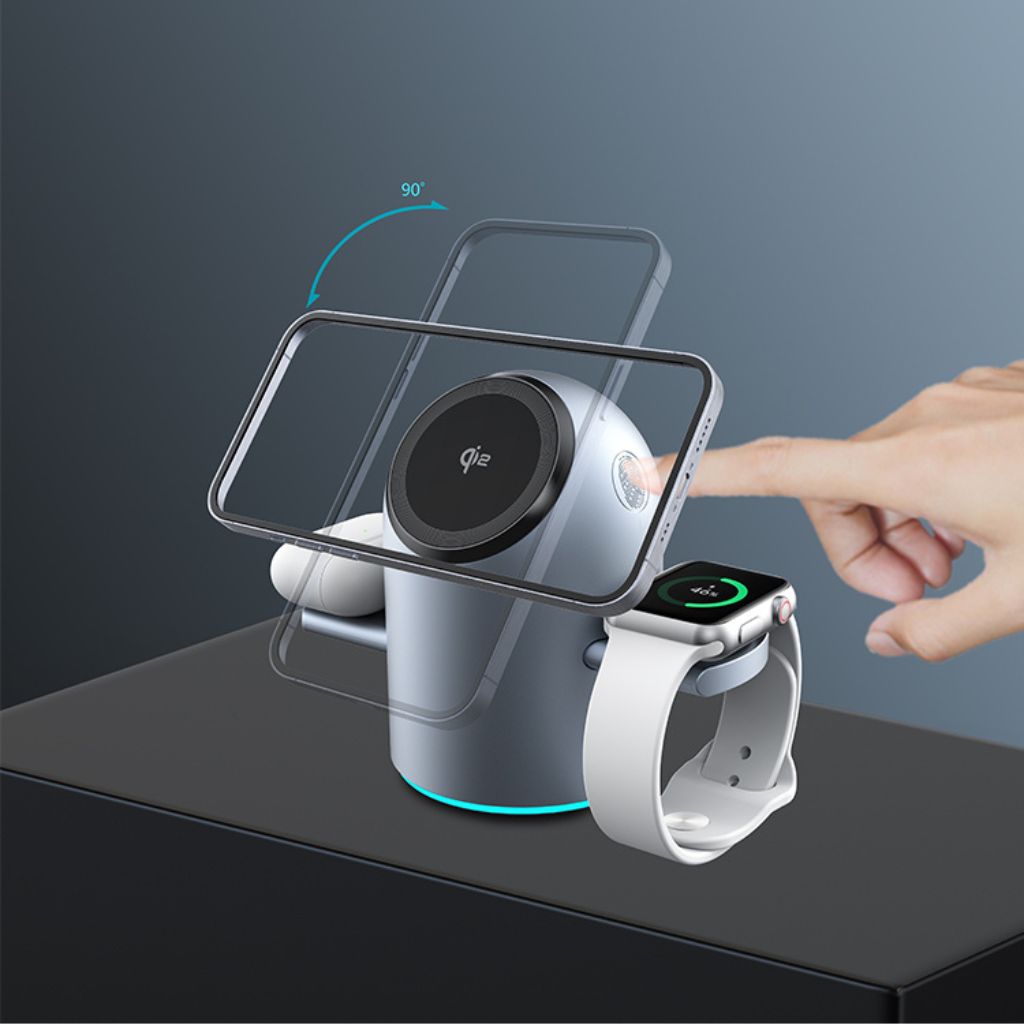 Frendorf | 3-in-1 Magnetischer Ladegerät mit Qi2 & Auto-Rotation für Apple