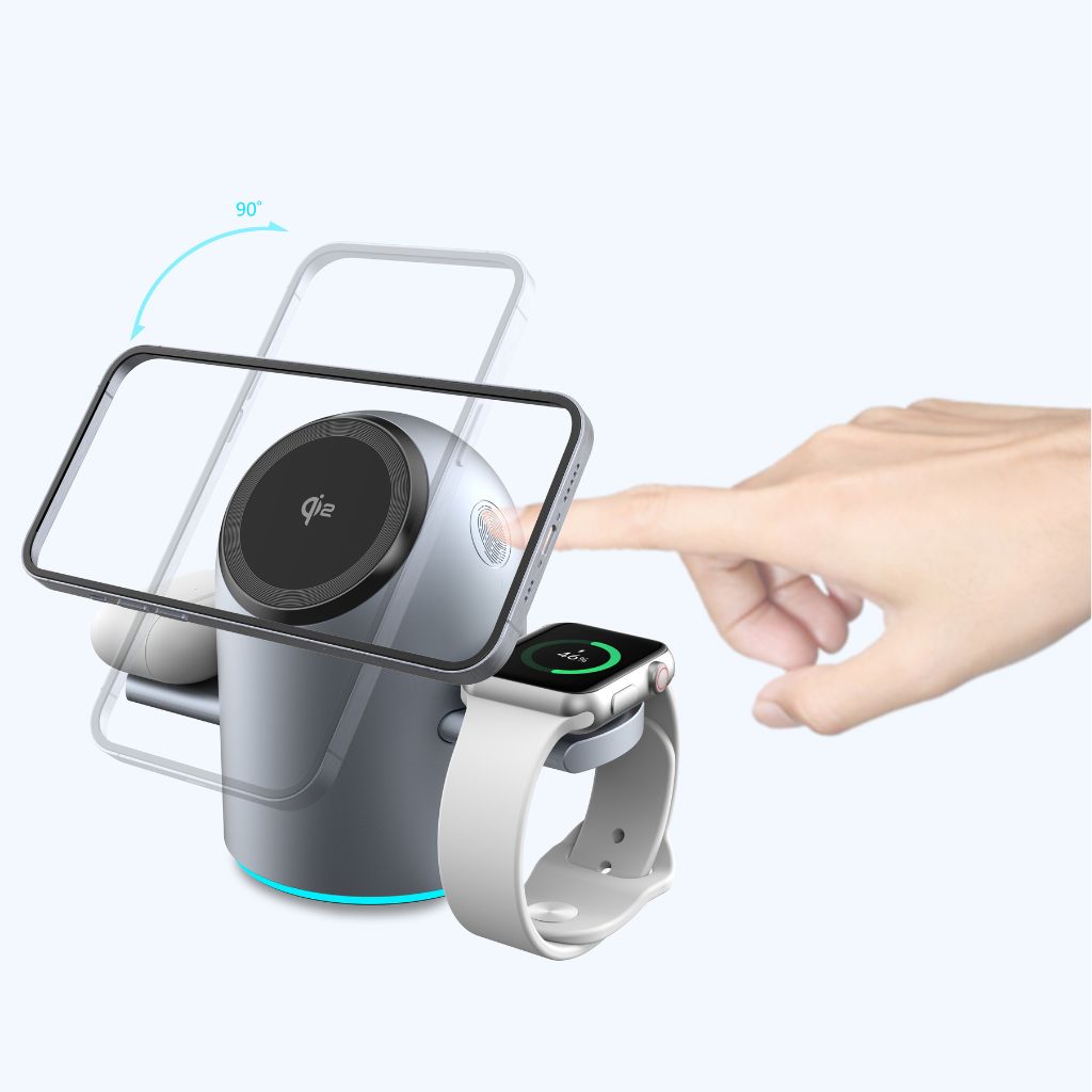 Frendorf | 3-in-1 Magnetischer Ladegerät mit Qi2 & Auto-Rotation für Apple