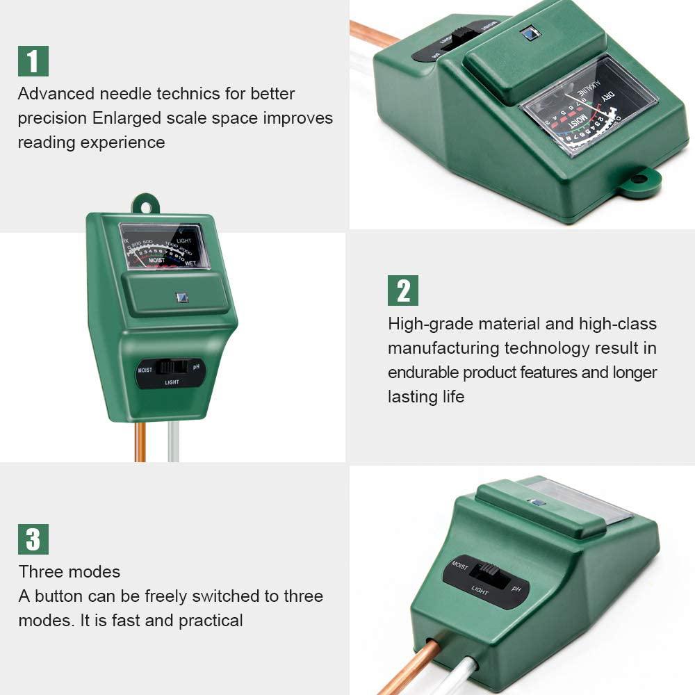 Frendorf | 3-in-1 Bodenfeuchte-/Licht-/pH-Tester