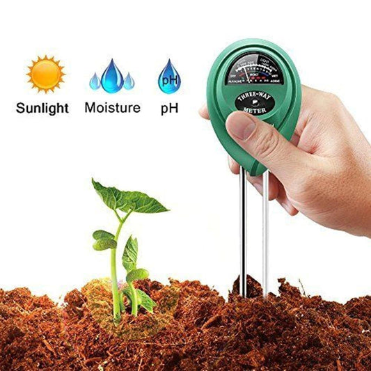 Frendorf | SoilSense 3-in-1 Bodenmessgerät | Feuchtigkeits-, Licht- und pH-Tester | Batterielos für Garten und Pflanzen