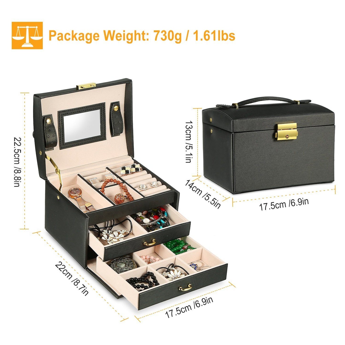 Frendorf | 3-Schichten Schmuckkasten Organizer