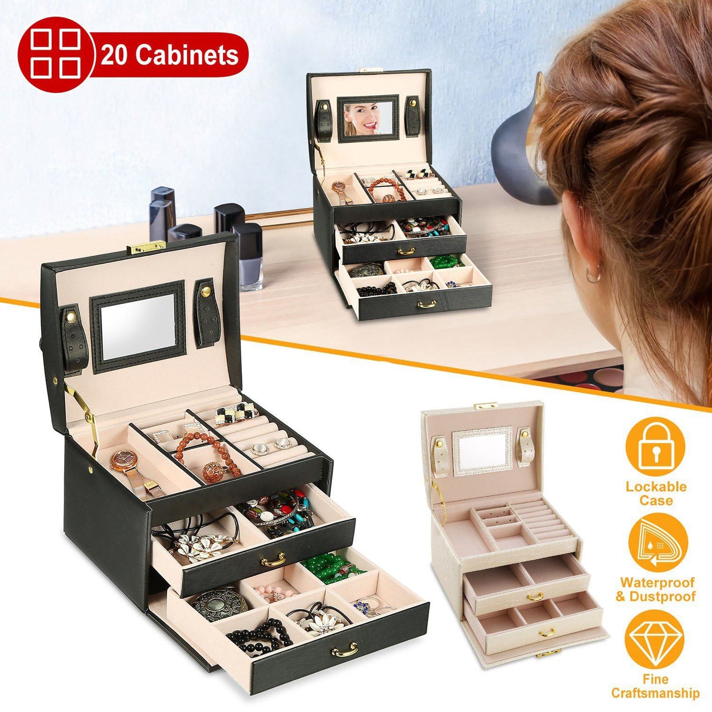 Frendorf | 3-Schichten Schmuckkasten Organizer