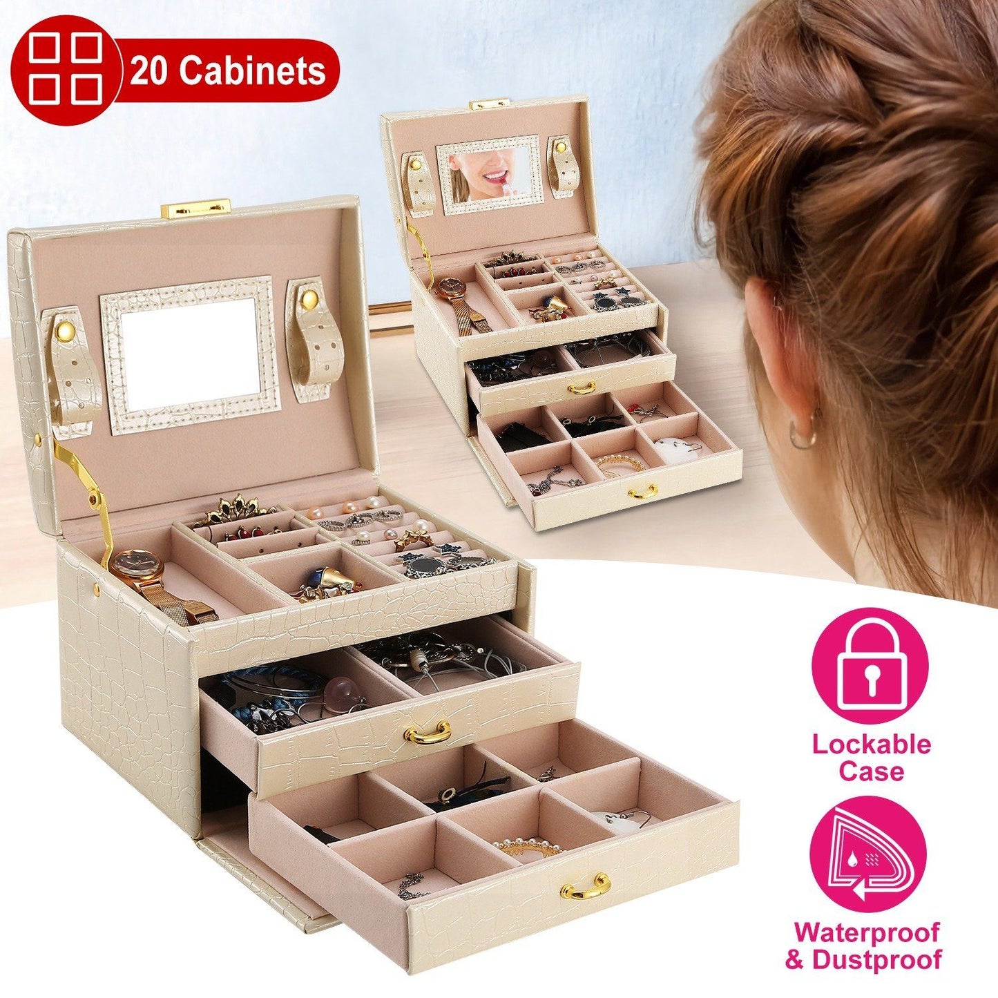 Frendorf | 3-Schichten Schmuckkasten Organizer