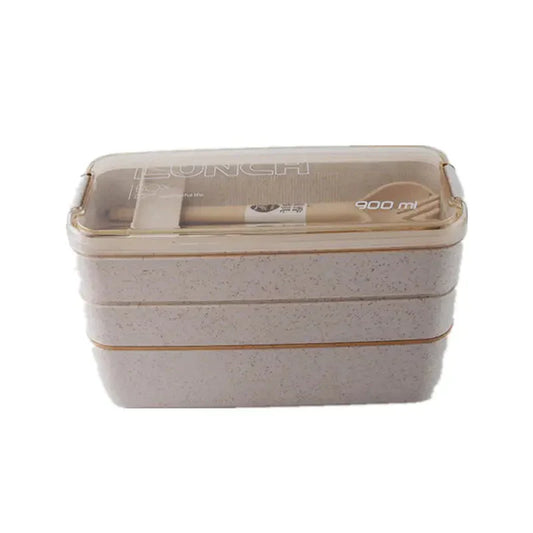 Frendorf | 3-Lag stapelbare Bento-Box Japanisches Lunchbox-Set mit Löffel & Gabel