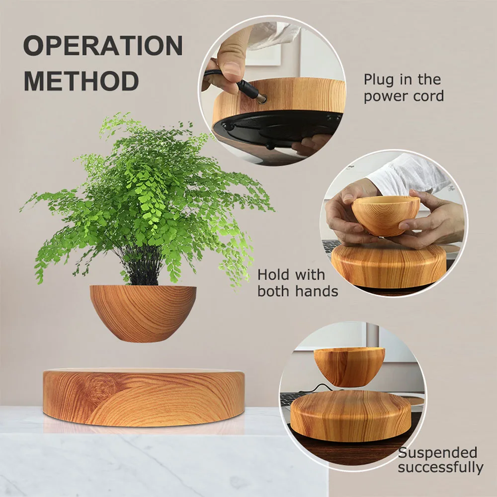Frendorf | LeviPot Schwebender Blumentopf | Elegantes Design | Magnetisches Pflanzgefäß | Deko für Zuhause