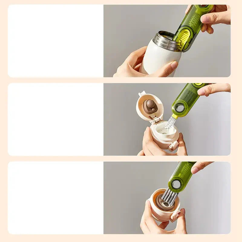 Frendorf | 3er-Pack: 3-in-1 Kleine Flasche Becher Deckel Detail Bürste