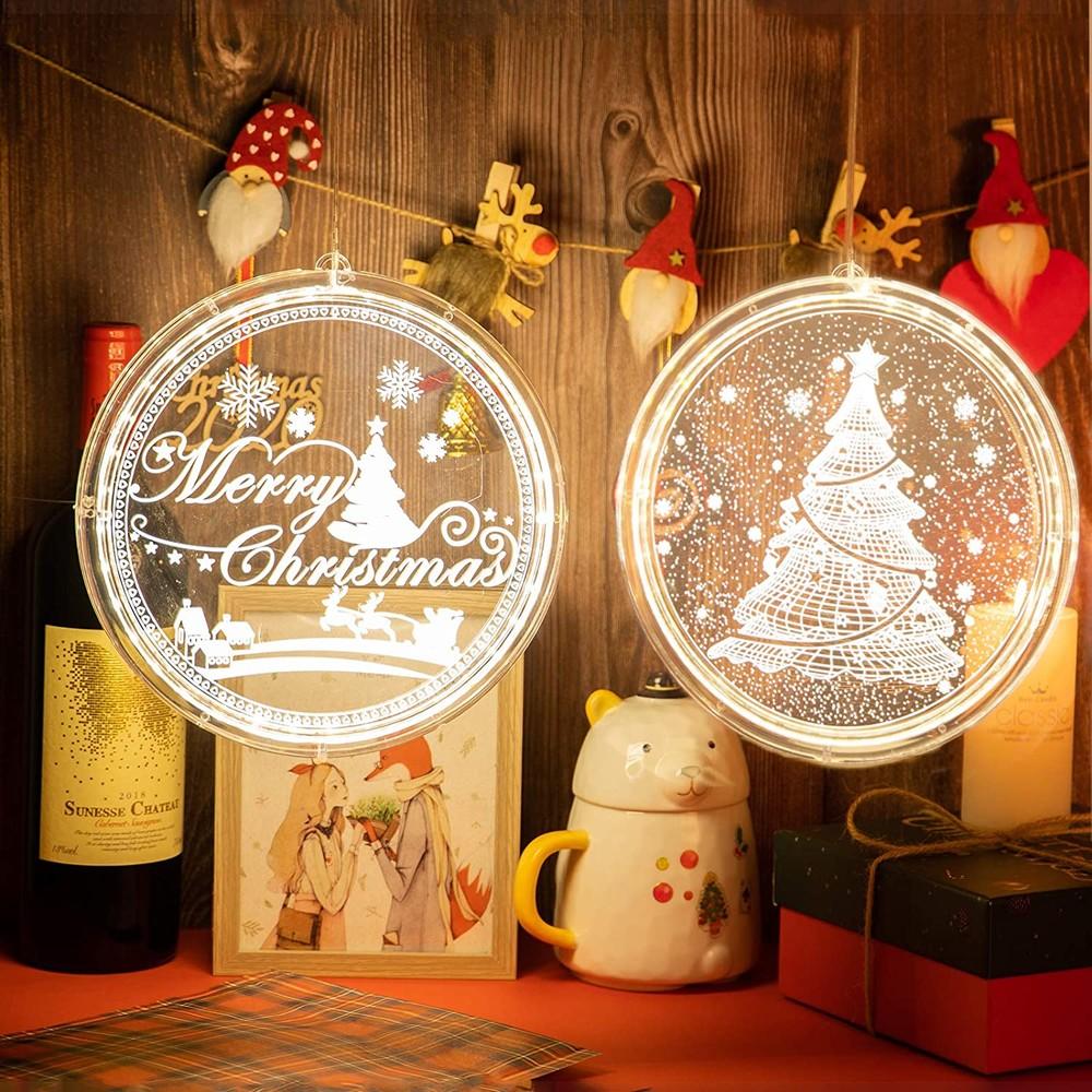 Frendorf | 3er-Pack: 3D Große Weihnachts-LED-Hängelichter