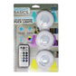 Frendorf | 3er-Pack: Helle Basics Farbwechselnde Drahtlose LED-Pucklichter mit Fernbedienung