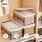Frendorf | 3-Pack: Faltbare Aufbewahrungsbox mit Deckel Stapelbarer Kunststoff Kleiderschrank Organizer