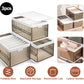 Frendorf | 3-Pack: Faltbare Aufbewahrungsbox mit Deckel Stapelbarer Kunststoff Kleiderschrank Organizer