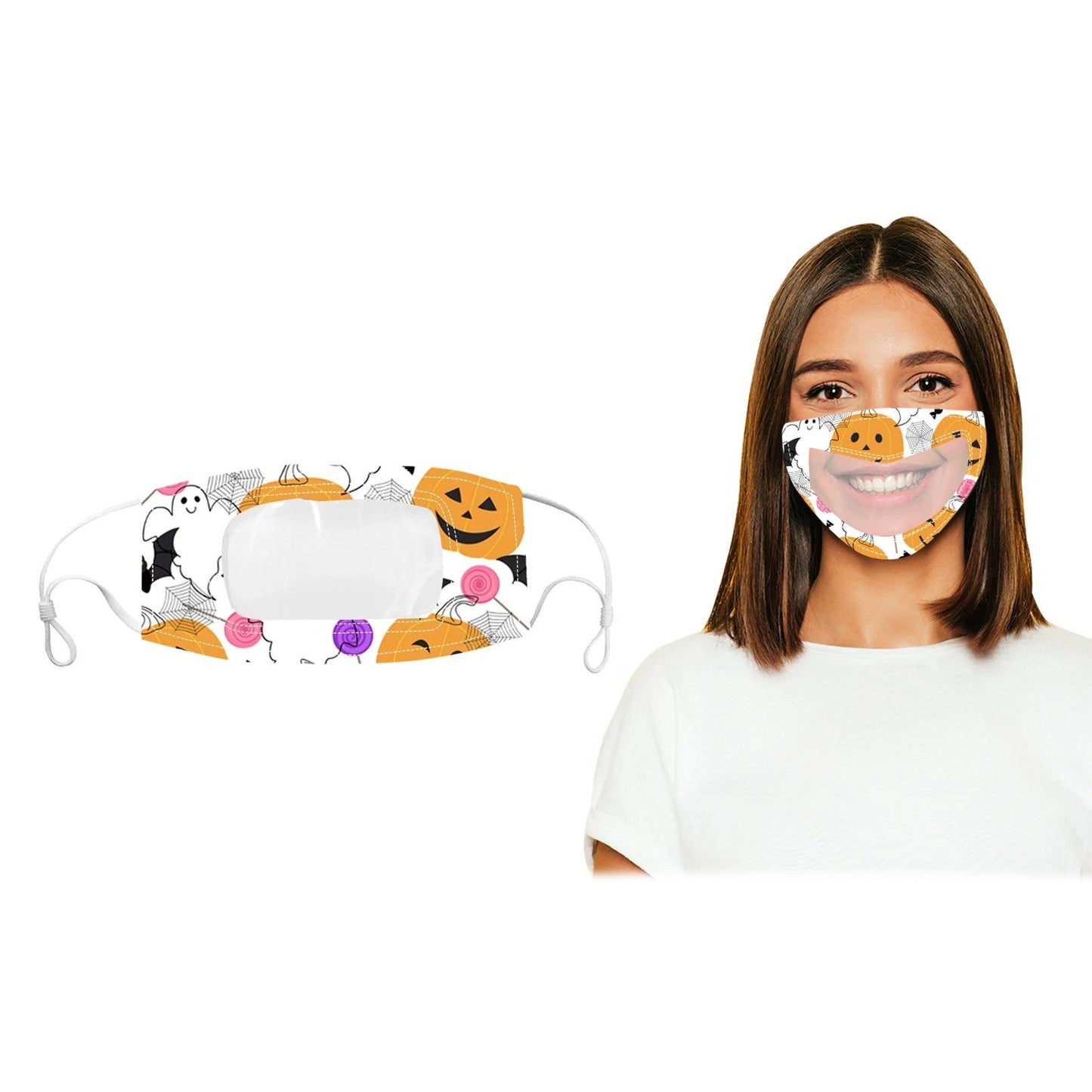 Frendorf | 3er-Pack: Halloween Edition Smile Communicator Klare Mund Gesichtsmaske