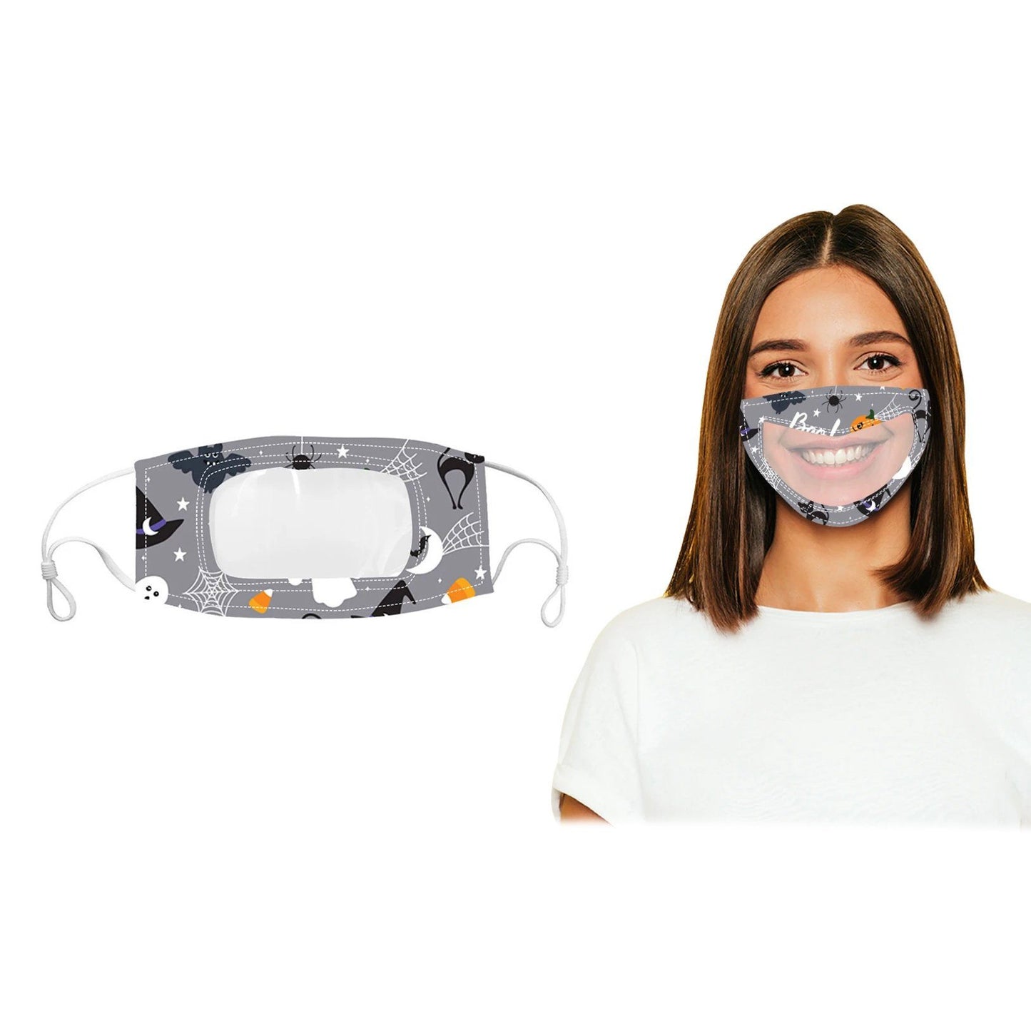 Frendorf | 3er-Pack: Halloween Edition Smile Communicator Klare Mund Gesichtsmaske