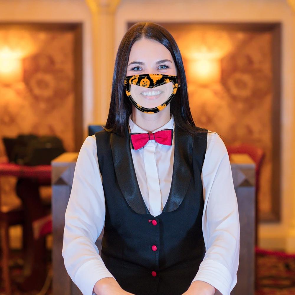 Frendorf | 3er-Pack: Halloween Edition Smile Communicator Klare Mund Gesichtsmaske