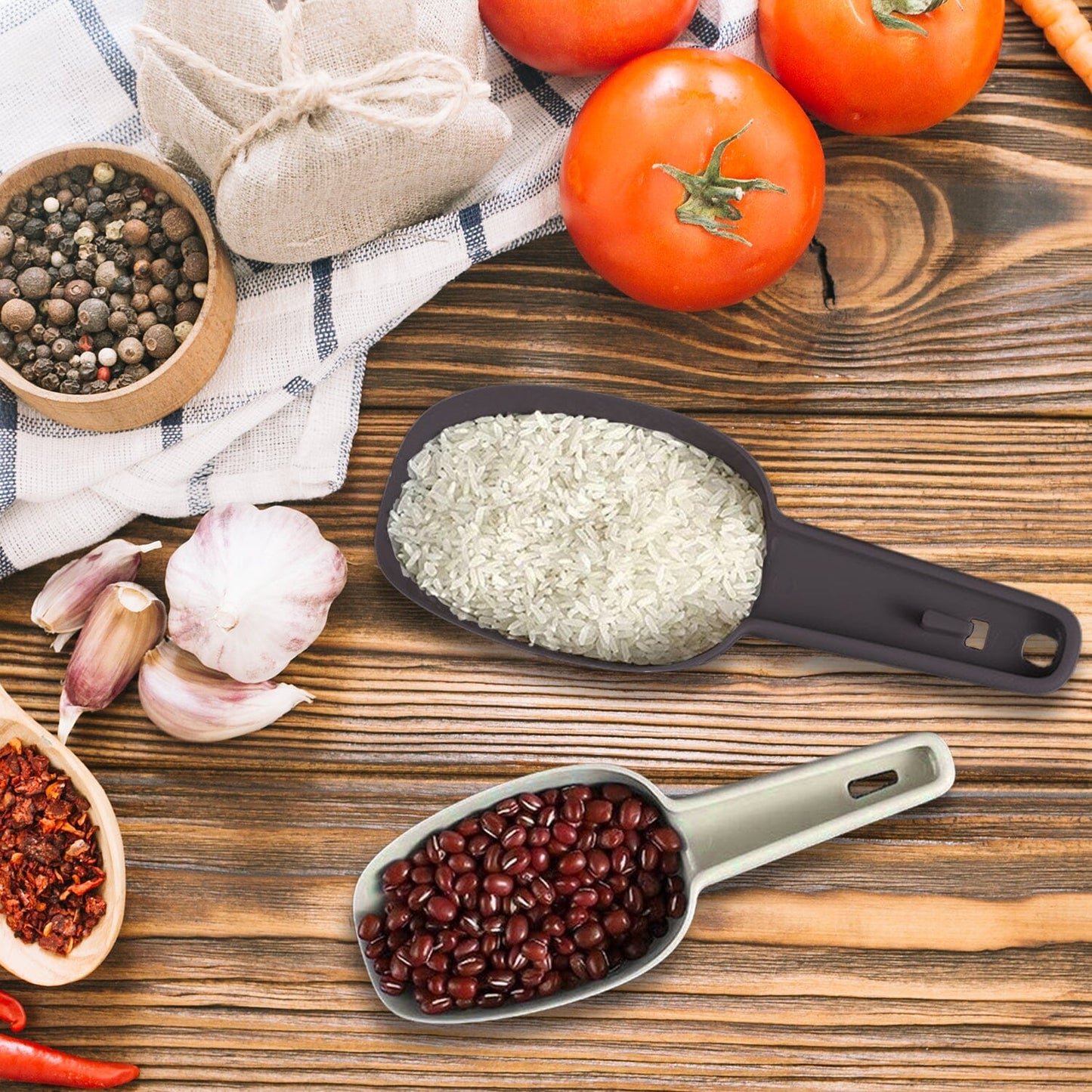 Frendorf | 3er-Pack: Vielzweck Kunststoff Küche Bar Eis, Mehl, Trockenfrüchte, Süßigkeiten, Popcorn, Lebensmittel, Kaffee Schaufel Set