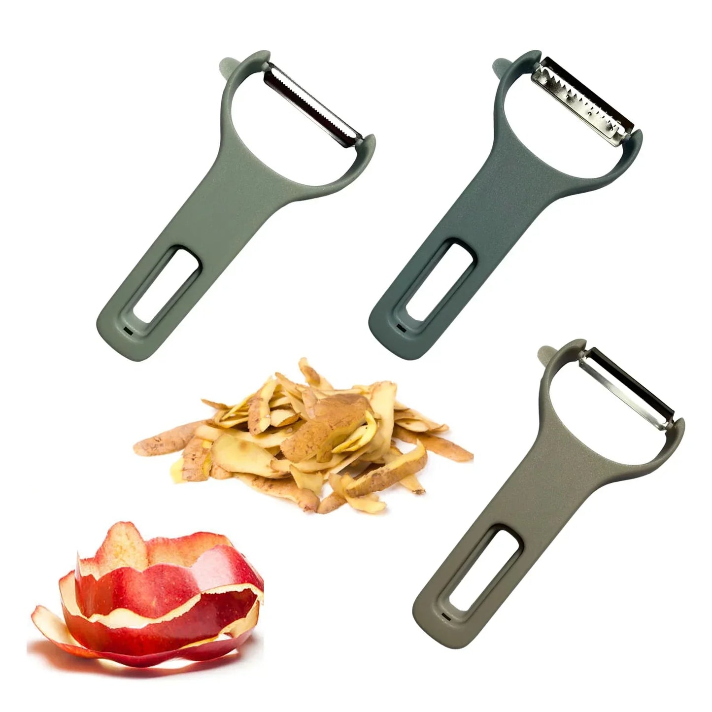 Frendorf | 3er-Pack: Edelstahl Original Schäler für Kartoffeln, Gemüse und Obst Küchen Gadgets