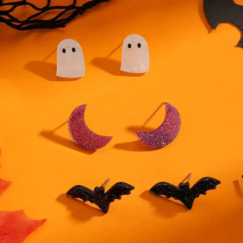 Frendorf | 3-Paare: Retro Halloween Ohrringe