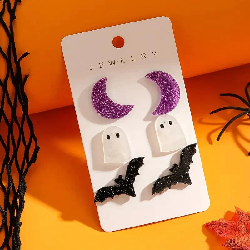 Frendorf | 3-Paare: Retro Halloween Ohrringe