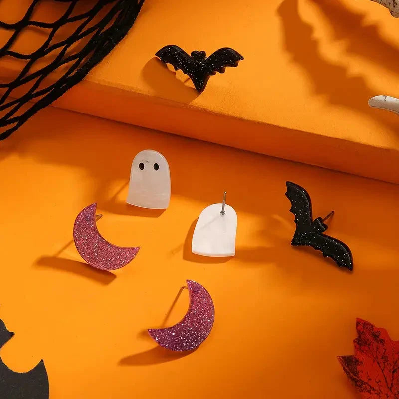 Frendorf | 3-Paare: Retro Halloween Ohrringe