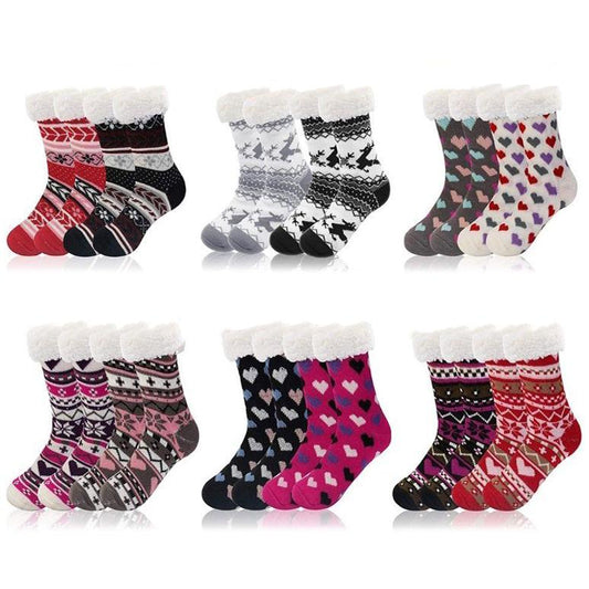 Frendorf | 3-Paare: Damen gemischte weiche Sherpa Hausschuhsocken