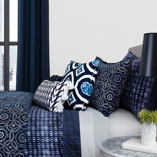 Frendorf | 3-teilige: Global Indigo Mudcloth Baumwoll Quilt Set