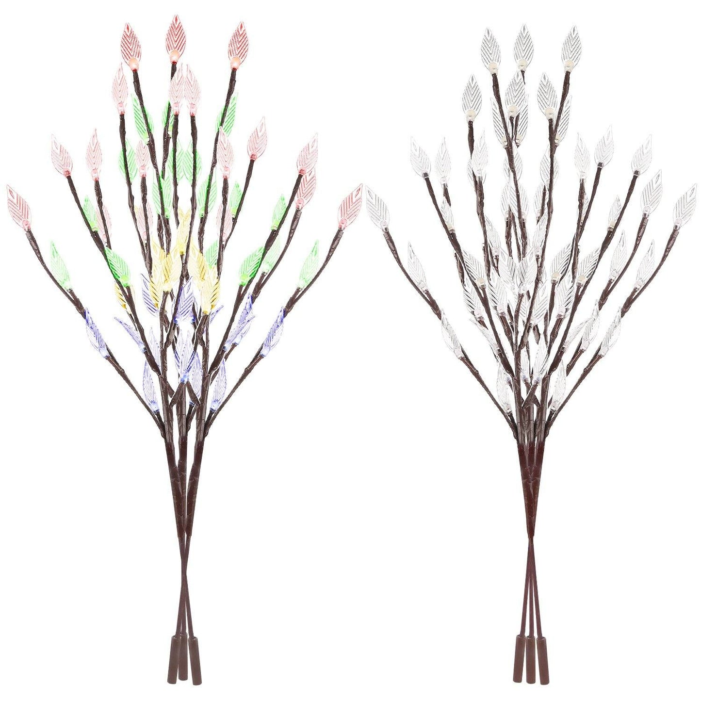 Frendorf | 3-teilige Set: 60 LED Solar Gartenlichter Baumzweig Blattform Lampe