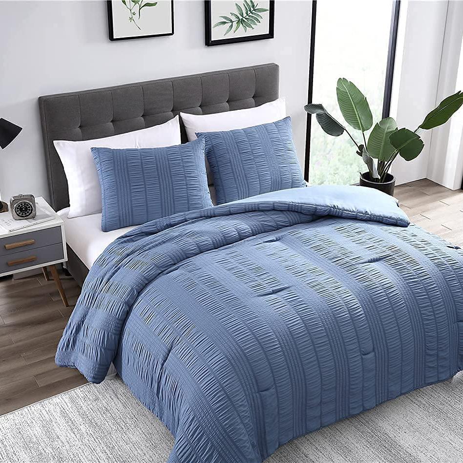 Frendorf | 3-teiliges Set: Elm Stripe Seersucker Bettwäsche-Kollektion