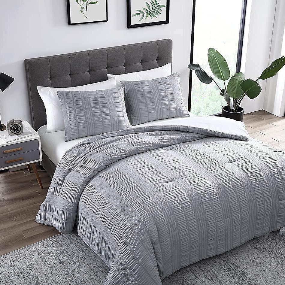 Frendorf | 3-teiliges Set: Elm Stripe Seersucker Bettwäsche-Kollektion