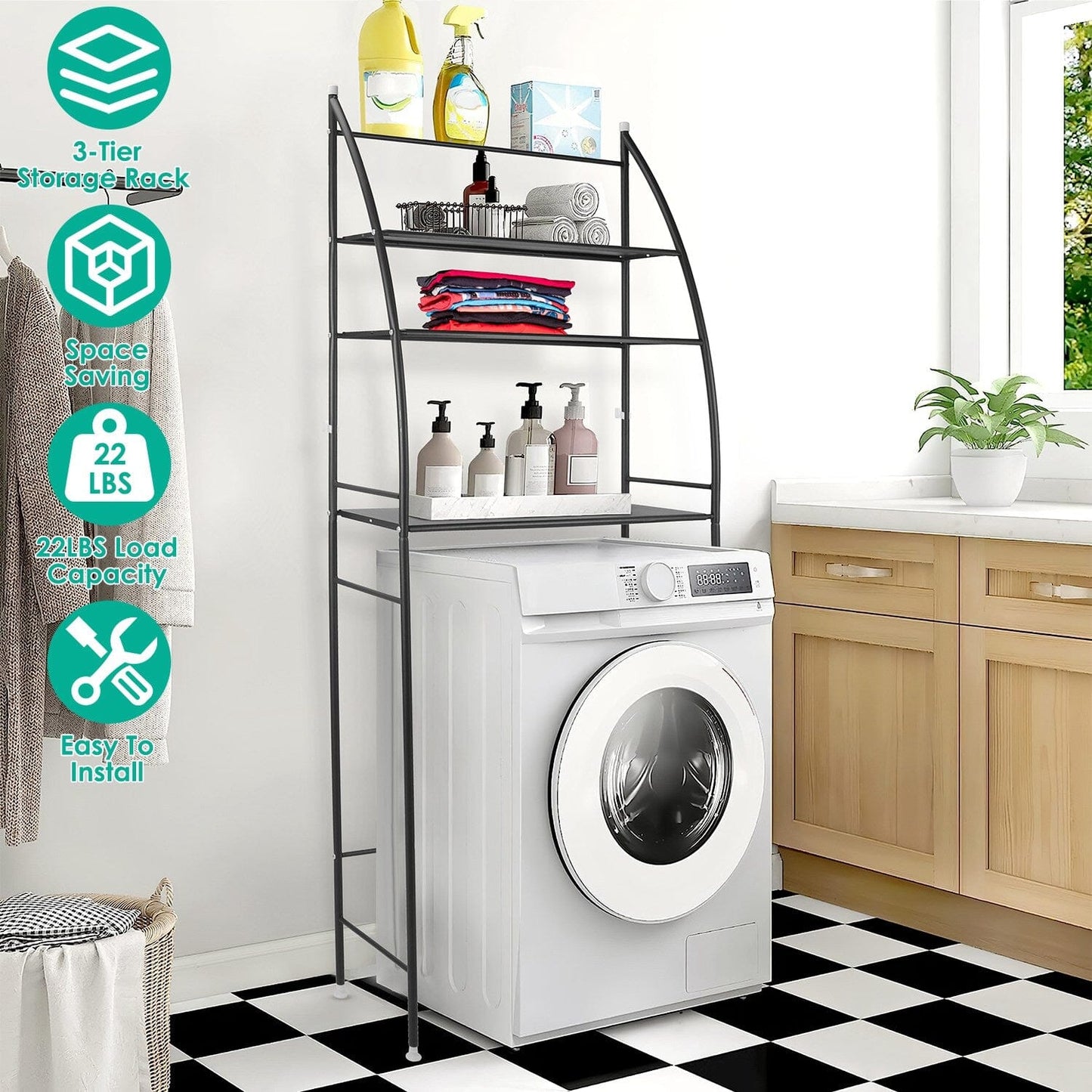 Frendorf | 3-stufiges Badezimmer Regalsystem über der Toilette