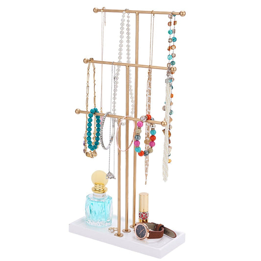 Frendorf | 3-Tier Gold Metall Tisch Schmuckbaum Ständer
