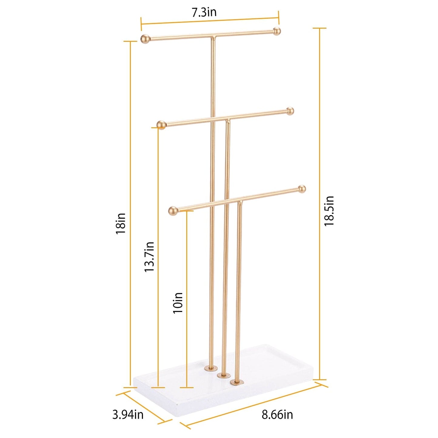 Frendorf | 3-Tier Gold Metall Tisch Schmuckbaum Ständer