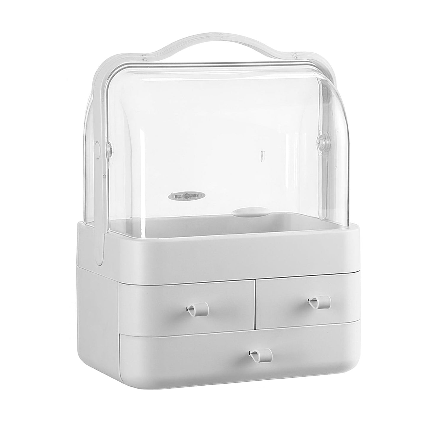 Frendorf | 3-stufige Makeup-Organizer Kosmetikaufbewahrungsbox mit staubdichtem wasserdichtem Deckel