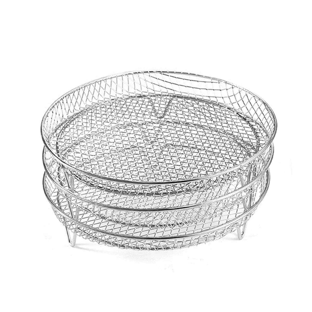 Frendorf | 3-Tier Edelstahl Air Fryer Rack Universelles Stapelbares Zubehör