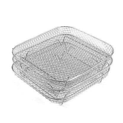 Frendorf | 3-Tier Edelstahl Air Fryer Rack Universelles Stapelbares Zubehör