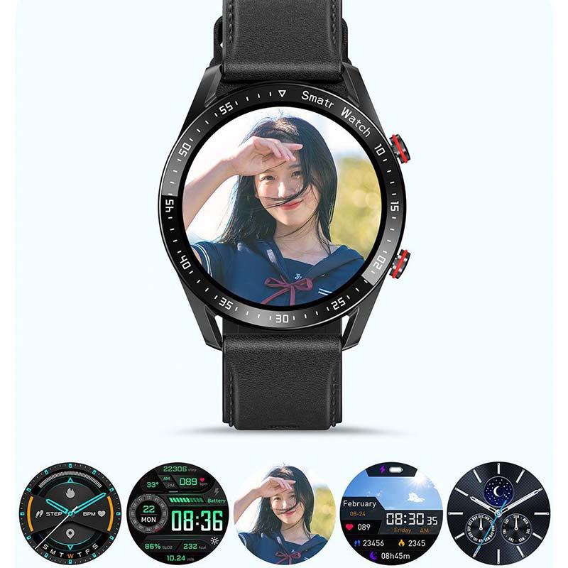 Frendorf | Intelligente Uhr mit rundem Ziffernblatt und Herzfrequenz Schlaf und Fitness Tracking Anzeige