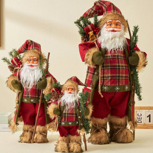 30/45cm Weihnachtsmann Puppe Dekoration Rot Plaid Weihnachtsmann Puppen Neujahrsgeschenk 2024 Weihnachten Familienfeier Dekoration Ornamente