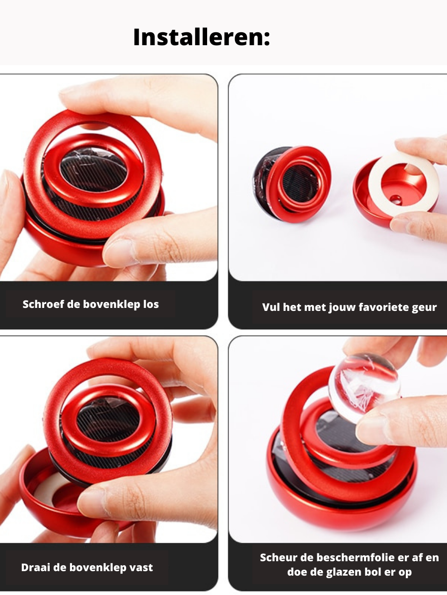 Frendorf | Becotic Solar-Auto-Lufterfrischer | Cooles Design und funktioniert mit Solarenergie