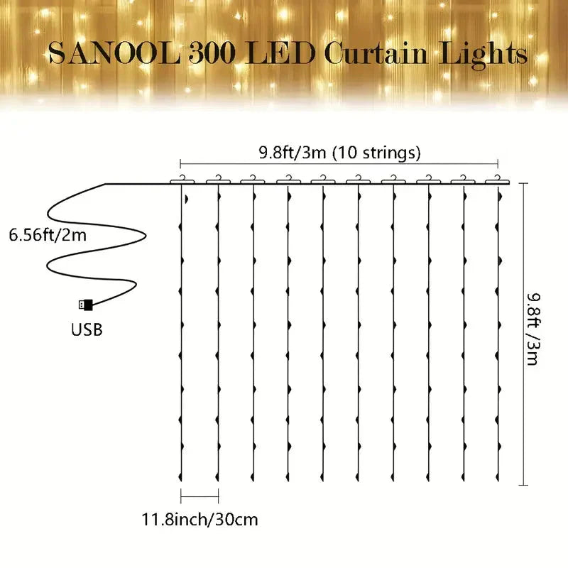 Frendorf | 300 LED Vorhang Lichterketten