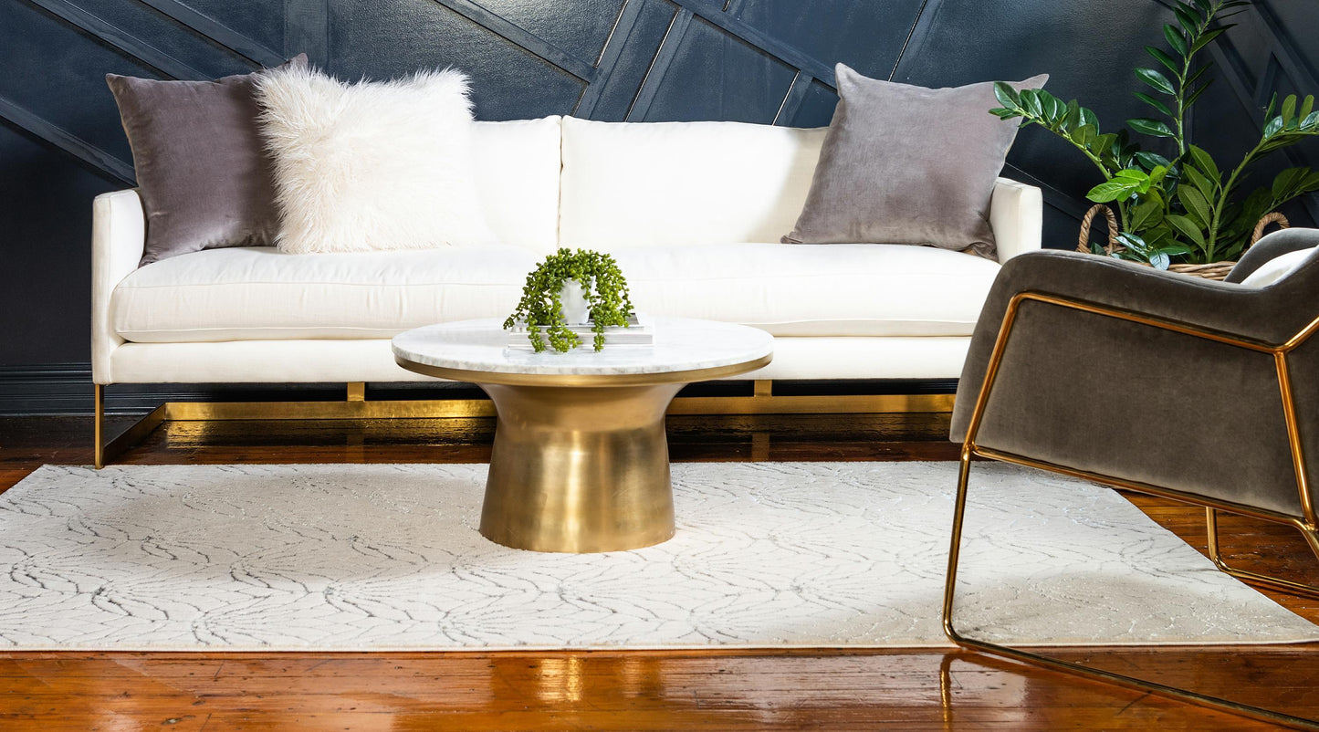 Frendorf | Floriva Lotusblumen-Teppich | Luxus-Design | Hochwertige Musterung | Wohn- & Schlafzimmer-Deko