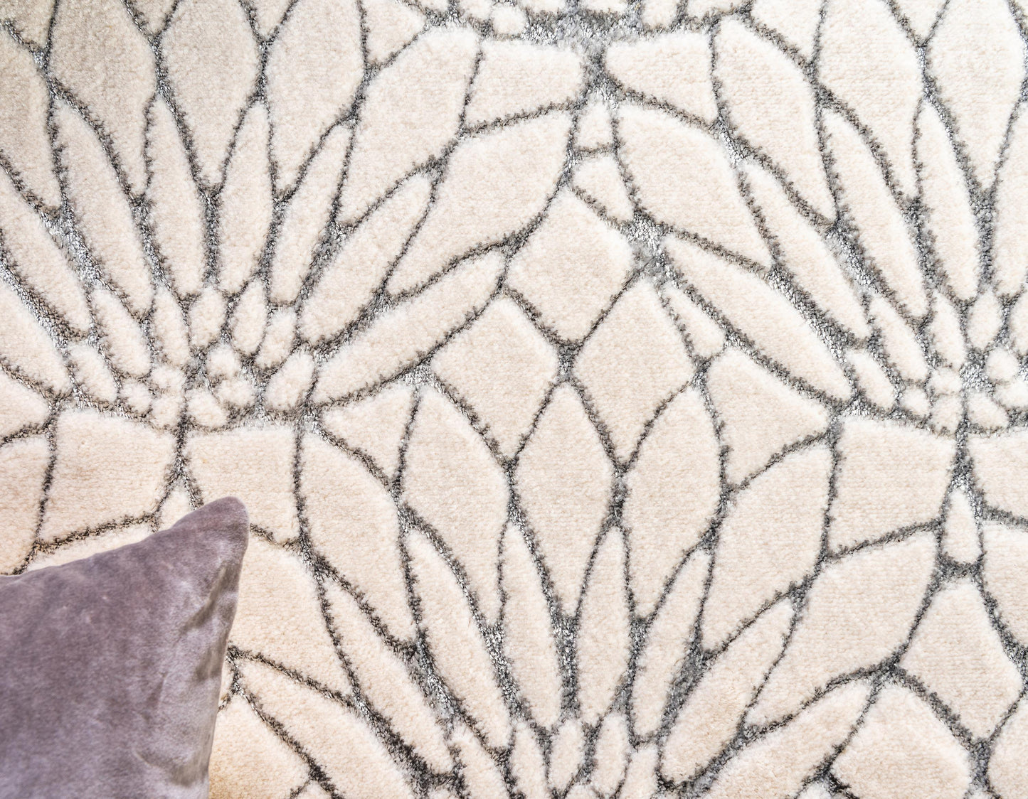 Frendorf | Floriva Lotusblumen-Teppich | Luxus-Design | Hochwertige Musterung | Wohn- & Schlafzimmer-Deko