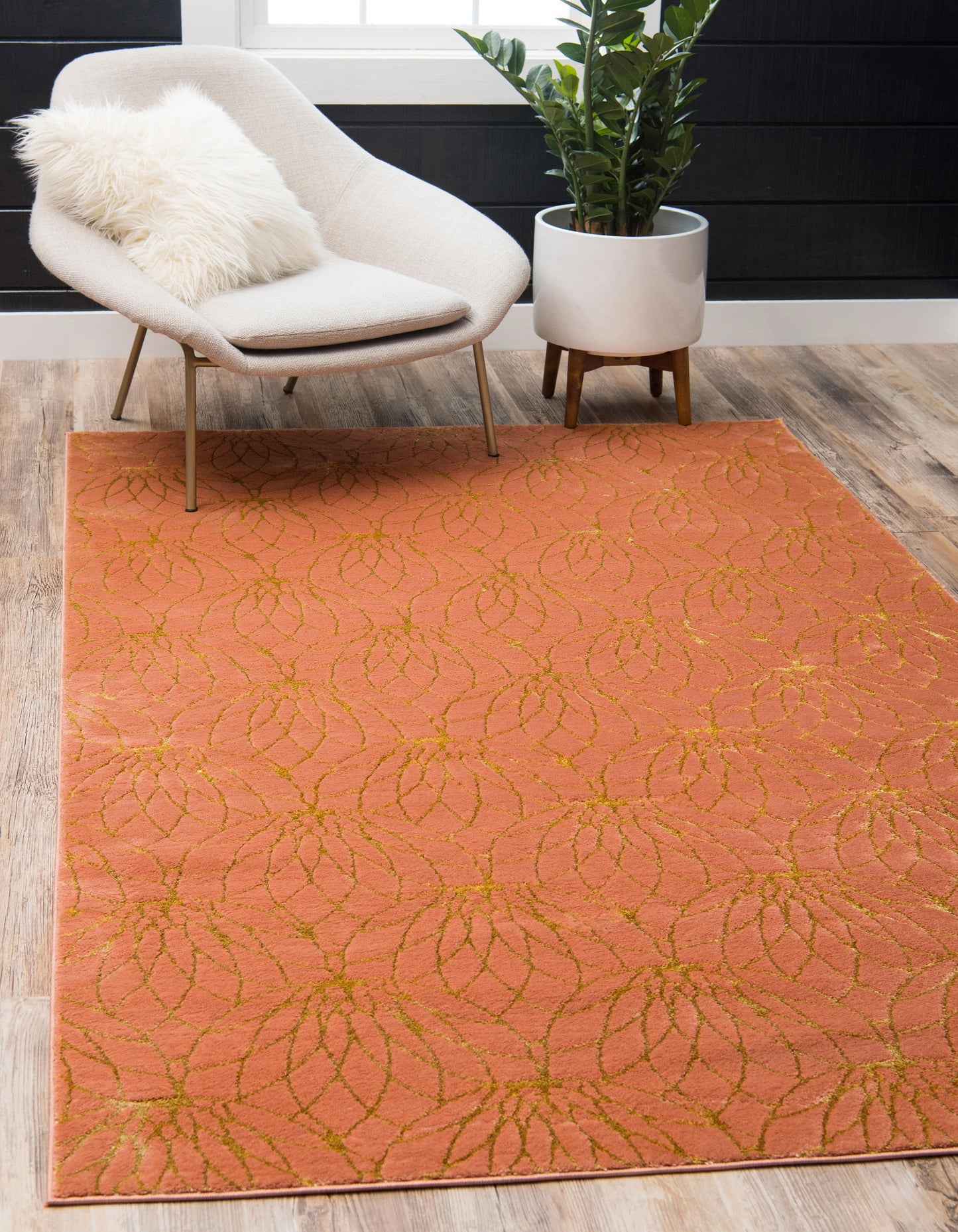 Frendorf | Floriva Lotusblumen-Teppich | Luxus-Design | Hochwertige Musterung | Wohn- & Schlafzimmer-Deko