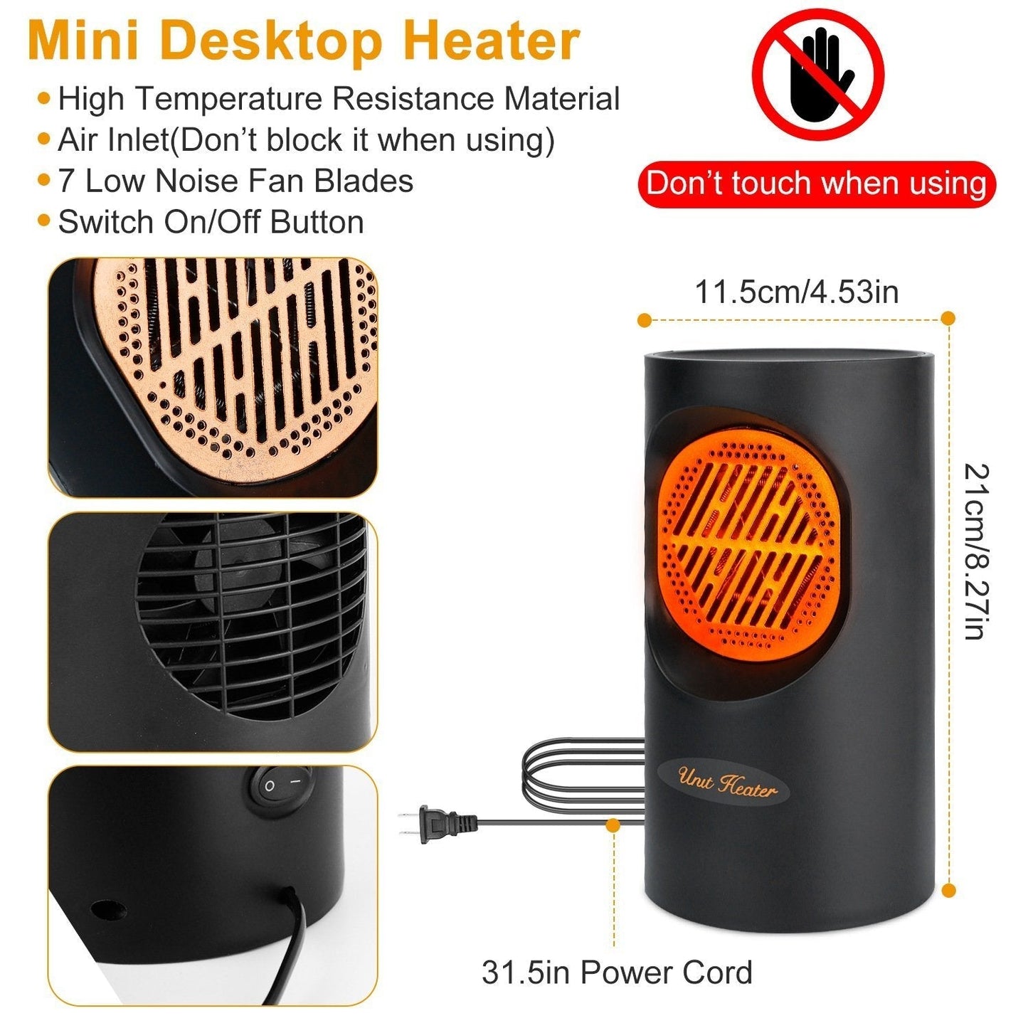 Frendorf | 300W Tragbarer Elektrischer Mini-Heizer