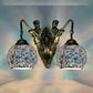 Frendorf | Mermaid Wandverlichting Idee 2 Lichten Handgeslepen Glas Barok Wandlamp in Wit/Geel/Oranje voor Woonkamer