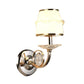 Frendorf | 1/2-Bulb Curving Wall Light Traditionelle Weiße Metall LED-Wandlampe mit Kristallakzent